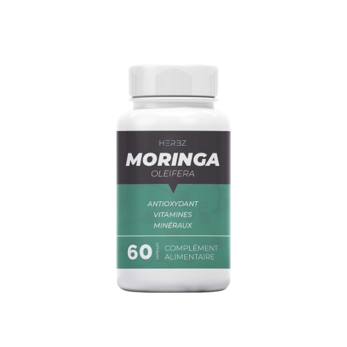 Gélules de Moringa Oleifera HERBZ - Antioxydant Naturel, Riches en Vitamines et Minéraux - 60 Capsules - Fabriqué en Tunisie