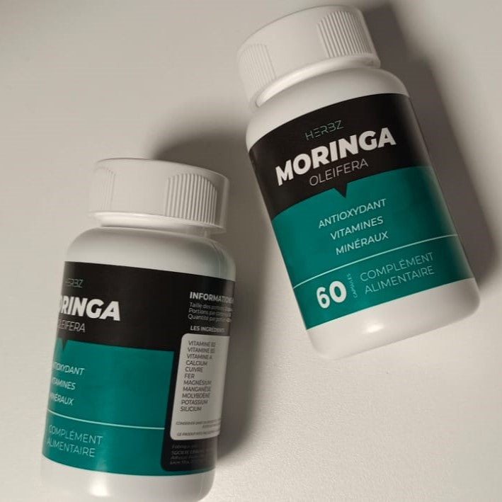 Moringa Oleifera HERBZ - Tonique Masculin Naturel - Vitalité & Performance - Pack de 2 Boîtes (120 Gélules) - Fabriqué en Tunisie